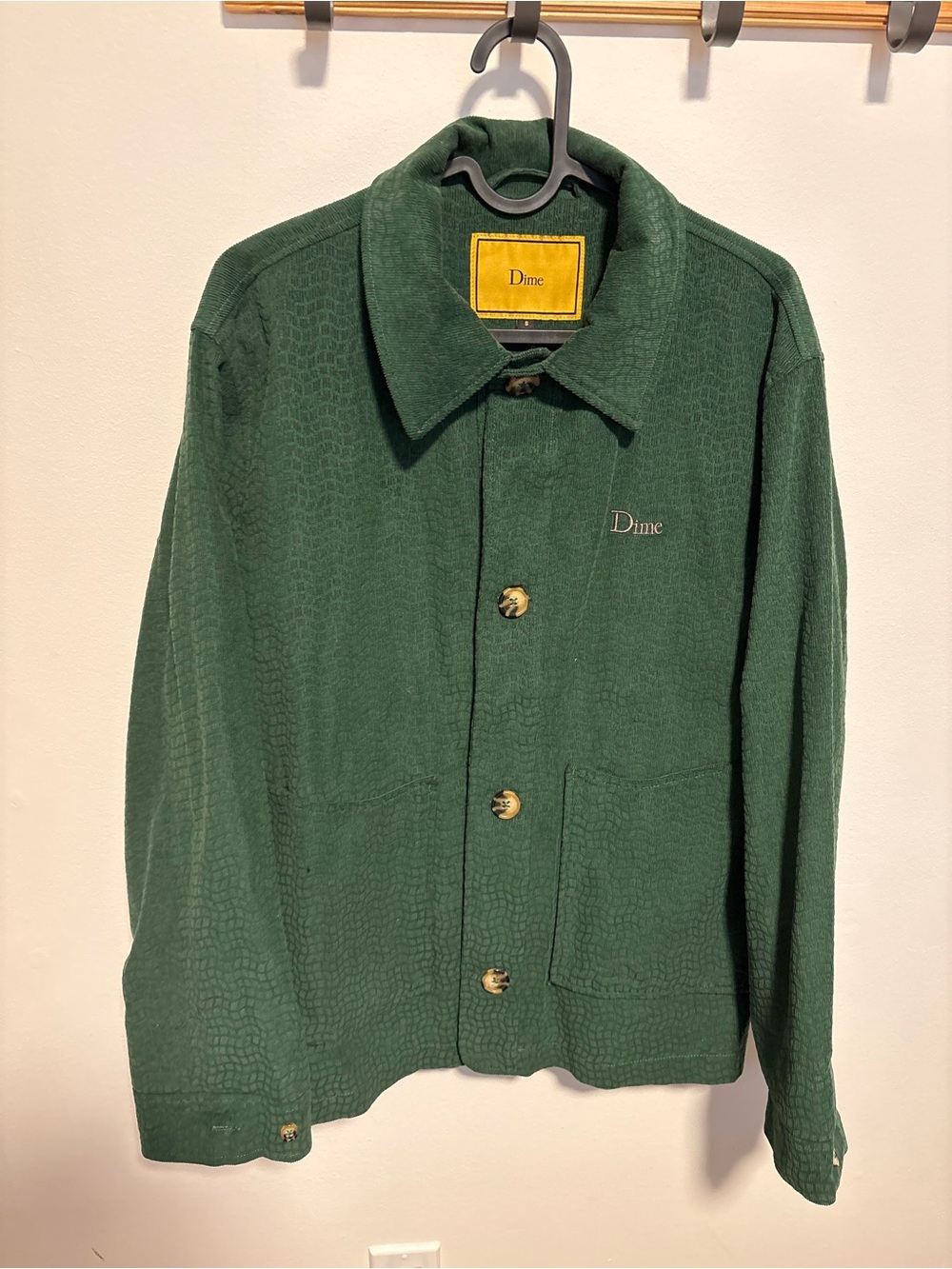 Dime Forest Green Button-Front Jacket
